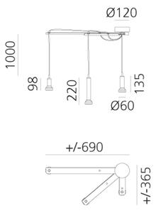 VISEČA SVETILKA STABLIGHT RJAVA GU10 MAX 6,8 W AR0027L80