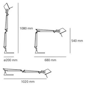 TOLOMEO MINI NAMIZNA SVETILKA E-27/100W ČRNEGA KOMPLETA S PODSTAVKOM A005940+A008610 AR005940+AR008610