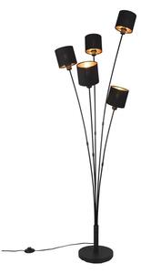 LindbyLindby - Kyden 5 Floor Lamp Black/Gold Lindby