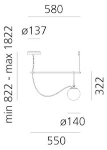 Nh S1 14 VISEČA SVETILKA ČRNA/STARO ZLATO 5W 220-240V 378lm AR1272010A