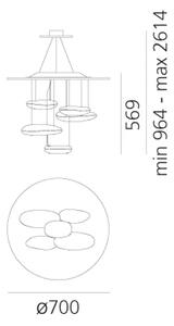 MERCURY MINI LED VISEČA SVETILKA POLIRANA KROMIRANA 29W 3000K 1547lm AR1477110A