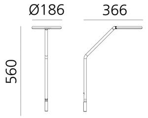 STENSKA SVETILKA VINE LIGHT ČRNA 8W 3000K 602lm AR1567030A