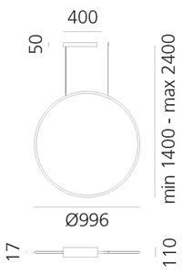 DISCOVERY VERTICAL 100 TW VISEČA SVETILKA IZ SANITIZIRANEGA ALUMINIJA 71W 2700–6500K AR1993210A