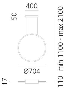 DISCOVERY VERTICAL 70 RGBW VISEČA SVETILKA IZ SANITIZIRANEGA ALUMINIJA 42W 2471lm AR1992310A