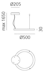 VISEČA SVETILKA RIPPLE 50 BELA 50W 3000K 3089lm AR2060010A