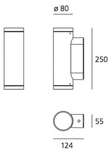 CALUMET 8 NADSTROPNI STENSKI REFLEKTOR ANTRACIT 4W 3000K 185lm AR41911NW10