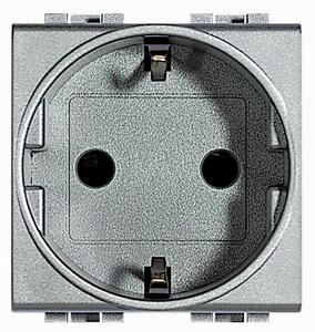 Vtičnica 2M SCHUKO 2P+E 10/16A SREBRNA NT4141