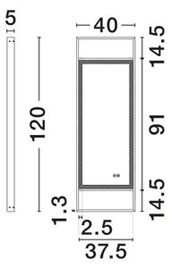 DVOJNO OGLEDALO Z LED OSVETLITVIJO 37 W 385 lm IP44 4000K ČRNA NL9006023