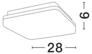 STROPNA SVETILKA TOMMY LED 24W/3000K/1920lm/28x28x6cm/ IP54 ANTRACIT NL9521002