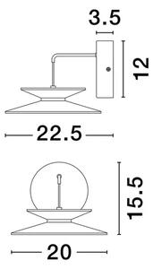 STENSKA SVETILKA MORFI LED /3000K/7W/367Lm/ČRNA V ZLATI BARVI NL9416953