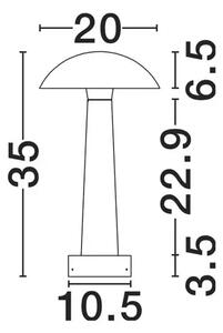 ZUNANJA STOJEČA SVETILKA TURA LED 7 W 840 lm IP65 3000K BELA/CEMENTNA NL9540268