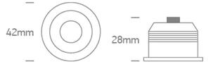 VGRADNA LED SVETILKA ČRNE COB 3W CCT 350mA IP20 DM10103B/B/V