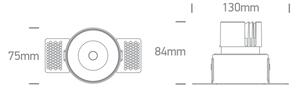 VGRADNA SVETILKA 6,5 W CCT 700 mA IP54 BREZ OKVIRJA TEMNO BELA DM10107BT/B/V