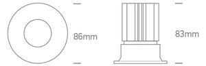 ZUNANJA VGRADNA SVETILKA COB 12W CCT IP65 TEMNA SVETLOBA 700mA BELA DM10112C/W/V