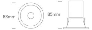 VGRADNA SVETILKA 12W CCT IP20 50deg 230V TEMNO BELA DM10112D/W/V
