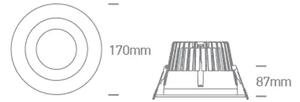 VGRADNA LED SVETILKA 30W CTV IP20 TEMNO BELA DM10130ED/W/V