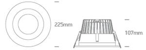 VGRADNA LED SVETILKA 40W CCT IP20 TEMNO BELA DM10140ED/W/V