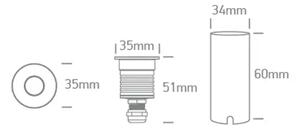 TALNA LED VGRADNA SVETILKA 2W WW IP67 TEMNA SVETLOBA 700mA ALUMINIJASTA DM69068A/W