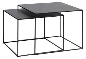 Črne kovinske mizice v kompletu 2 ks 65x65 cm Pebble – Unique Furniture