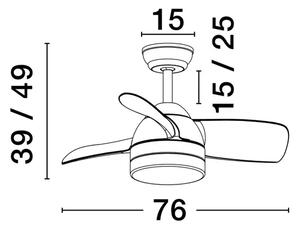 NERINA STROPNI VENTILATOR LED 18W 2190lm 220-240V IP20 3000-4000-6500K NL9952379