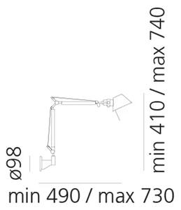 TOLOMEO MIKRO STENSKA SVETILKA Z NOSILCEM RDEČA E14 A010910 + A025150 AR010910+AR025150