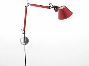 TOLOMEO MIKRO STENSKA SVETILKA Z NOSILCEM RDEČA E14 A010910 + A025150 AR010910+AR025150