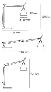 TOLOMEO BASCULANTE NAMIZNA SVETILKA IZ SATENA S PODSTAVKOM 0947020A + A004030 AR0947020A+AR004030