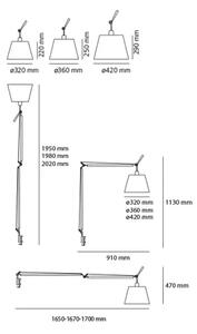 TOLOMEO MEGA NAMIZNA SVETILKA E27 ČRNE KOMPLET 0564030A + 0772020A + A004100 AR0564030A+AR0772020A+A004100