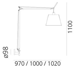 TOLOMEO MEGA STENSKA SVETILKA E27 ČRNEGA KOMPLETA 0564030A + 0772020A + 0563050A AR0564030A+AR0772020A+0563050A