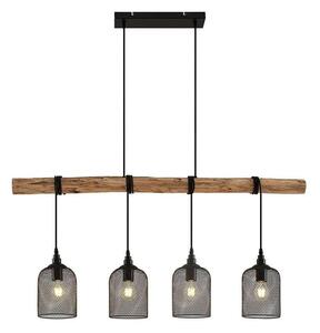 LindbyLindby - Elrond 4 Obesek Svetilka Black/Wood Lindby