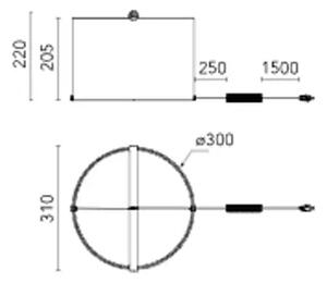 To-Tie T3 NAMIZNA SVETILKA MAT ČRNA 10W 495lm 2700K IP20 FL7543031