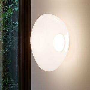 Tom Dixon LED stenska svetilka Melt, Ø 50 cm, opal/zlata barva, zatemnjen, Zlata / medeninasta, Dnevna soba / jedilnica, Plastika, Dizajn