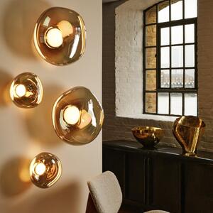 Tom Dixon LED stenska svetilka Melt, Ø 29 cm, bronasta, zatemnjen, Bronasta / starinska medenina, Dnevna soba / jedilnica, Plastika, Dizajn