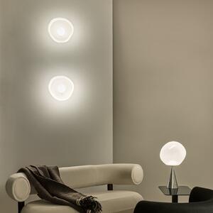 Tom Dixon LED stenska svetilka Melt, Ø 29 cm, opal/krom, zatemnjen, Kovinska, Dnevna soba / jedilnica, Plastika, Dizajn