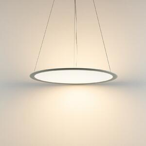 Deko-Light LED viseča svetilka PANEL, siva, Ø 63 cm, kovinska, CCT, zatemnitev, 50 W, zatemnjen, Kovinska, Študija / pisarna, Aluminij, Sodobni