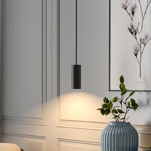 Deko-Light Obesna svetilka CAN, črna, višina 15 cm, Ø 6 kovina, GU10, zatemnjen, Črna, Dnevna soba / jedilnica, Aluminij