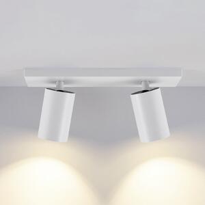 Deko-Light Stropna svetilka CAN TILT, bela, 31 x 9 cm, 2-svetlobna, kovinska GU10, zatemnjen, Bela, Dnevna soba / jedilnica, Aluminij, Polkrožni strop z razmikom