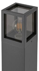 Deko-Light Svetilka za pot Facado II, višina 65 cm, siva/dim, 11 x cm IP65, zatemnjen, Siva, Aluminij, Sodobni