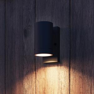 Calex zunanja stenska svetilka Alba GU10, Downlight, črna, senzor, zatemnjen, Črna, Aluminij, Sodobni