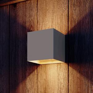 Calex LED senzorska zunanja stenska svetilka Volterra, pesek, IP44, Bež, Dnevna soba / jedilnica, Aluminij, Sodobni, Stenska vtičnica zgoraj / spodaj