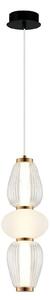 Viokef LED obesna svetilka Shiny, Ø 16 cm, prozorna/bela, steklo, Prozorna, Dnevna soba / jedilnica, Steklo, Sodobni