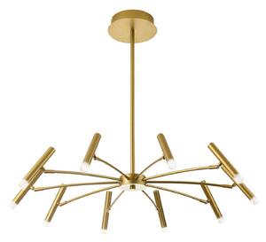 Viokef LED obesna svetilka Secret, zlata, Ø 80 cm, kovina, 10-svetilna., zatemnjen, Zlata / medeninasta, Dnevna soba / jedilnica, Kovina, Sodobni