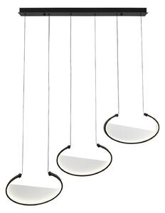 Viokef LED obesna svetilka Adele, dolžina 117 cm, črna, kovina, 3-svetilna., Črna, Dnevna soba / jedilnica, Aluminij, Sodobni