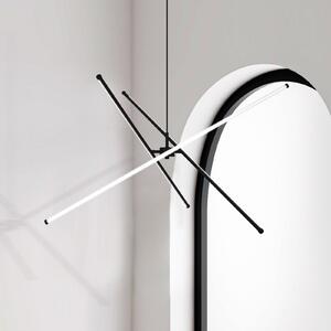 Viokef LED obesna svetilka Sandy, dolžina 90 cm, črna, kovina, Črna, Dnevna soba / jedilnica, Aluminij, Sodobni