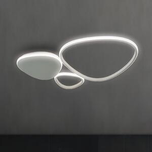 Viokef LED stropna svetilka Helix, srebrna, dolžina 62 cm, kovina, Kovinska, Dnevna soba / jedilnica, Aluminij, Sodobni