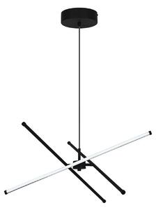 Viokef LED obesna svetilka Sandy, dolžina 60 cm, črna, kovina, Črna, Dnevna soba / jedilnica, Aluminij, Sodobni