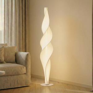 Lucande LED-stojna svetilka Novelle, bela, CCT, višina 137 cm, zatemnjen, Bela, Dnevna soba / jedilnica, Plastika, Dizajn