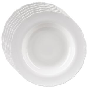 Orion Komplet porcelanskih globokih krožnikov Mona rob 6 kosov, 23 cm