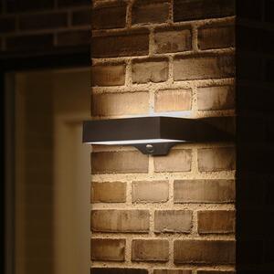 Nordlux LED-solarna zunanja stenska svetilka Monay Square črna IP44, Črna, Plastika, Skandinavski, Stenska kotna