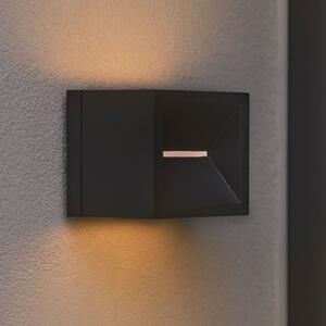 Nordlux LED zunanja stenska svetilka Rivo, črna, kovina, IP54, navzgor/navzdol, Črna, Kovina, Sodobni, Stenska kotna